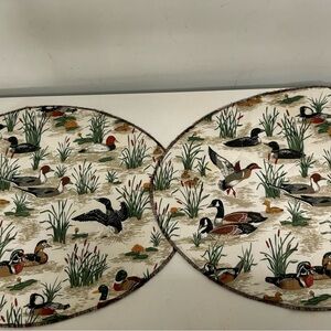 Pair of vintage mallard placemats